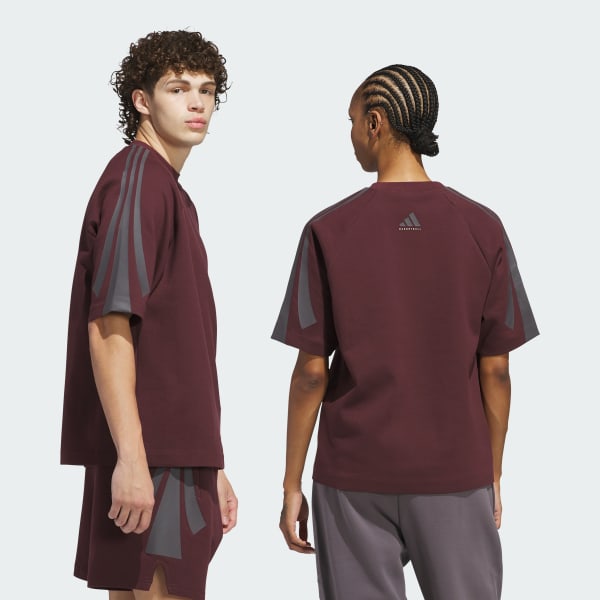 Granate Polerón adidas Basketball Manga Corta (U<u>nisex</u>)