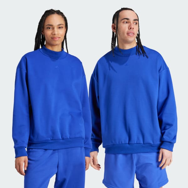 Azul Sudadera adidas Basketball 001_ Cuello Redondo