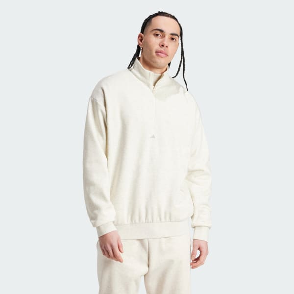 Hvid adidas Basketball Half-Zip sweatshirt