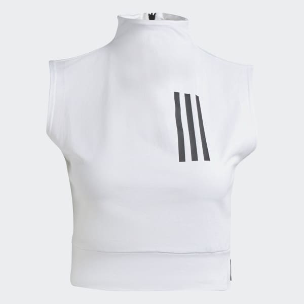 White Mission Victory Sleeveless Cropped Top