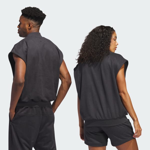 Grey Basketball Sueded Sleeveless Sweatshirt