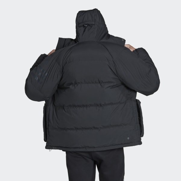 Svart Utilitas Hooded Dunjakke O5619