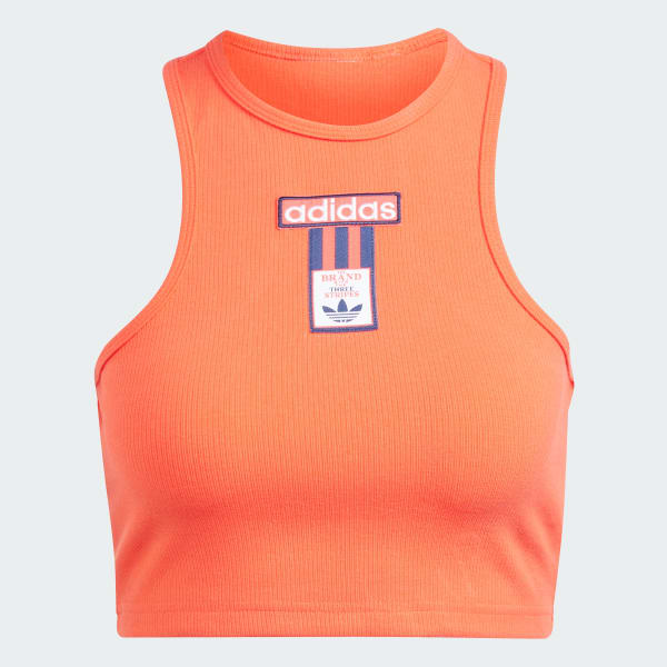Orange adidas crop top sales