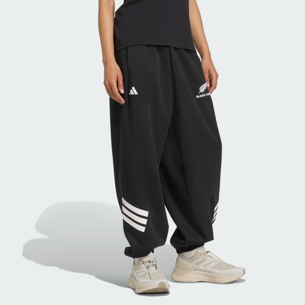 cerná Kalhoty se 3 proužky Black Ferns Parachute