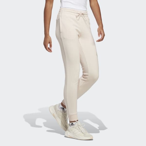 adidas Essentials Linear French Terry Cuffed Pants - Pink | Women's ...