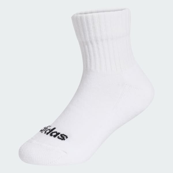 White LINEAR KIDS ANKLE SOCK 3 PAIRS PER PACK