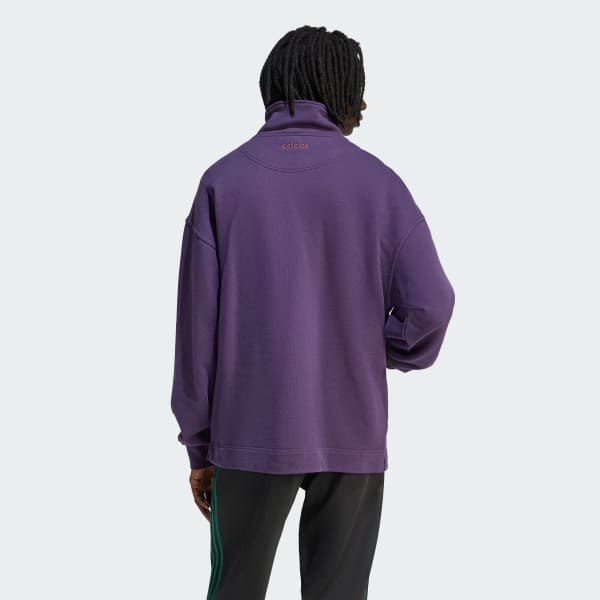 Fioletowy BLUZA 90s ALTERNATIVE SPORT HALF ZIP GRAPHIC FLEECE