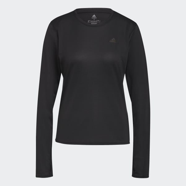 Svart Run Icons Running Long Sleeve T-skjorte