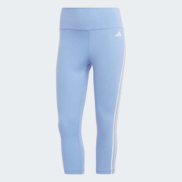 adidas 3-Stripes Short Leggings - Blue, Women's Volleyball