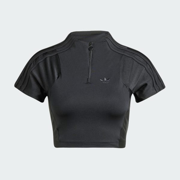 Μαύρο Zip-Up Crop Top