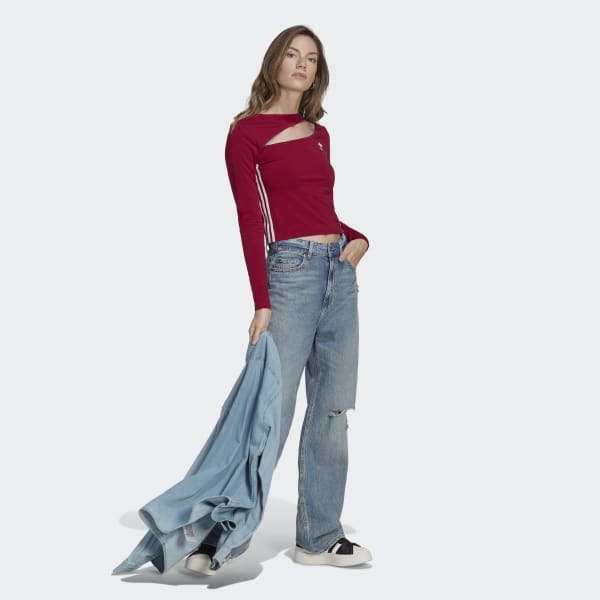 Red Centre Stage Cutout Top