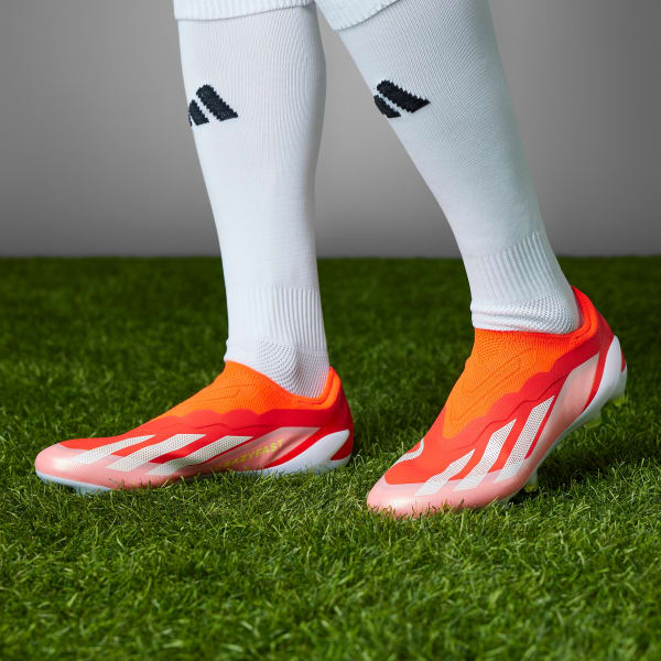 Red adidas laceless boots hotsell