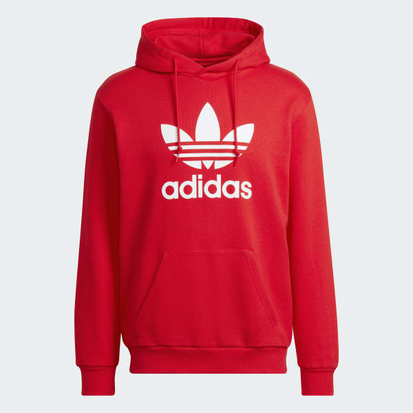 adidas Adicolor Classics Trefoil Hoodie - Red | adidas New Zealand