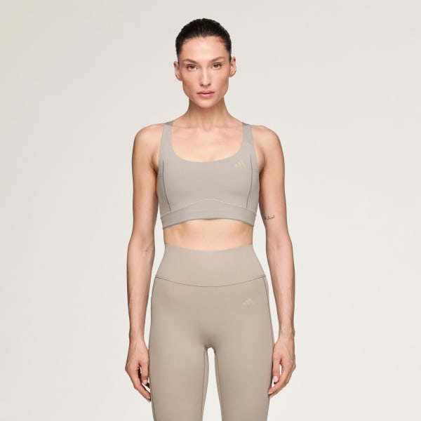 bézová Športová podprsenka adidas x entire studios Optime Training Medium Support