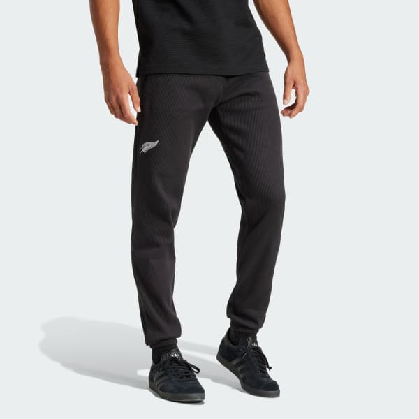Negro Pantalón All Blacks Essentials Waffle