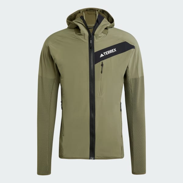 Green Terrex Techrock Hooded Wind Fleece Jacket