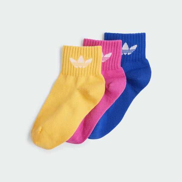 Blue Mid Ankle Socks 3 Pair Pack Kids