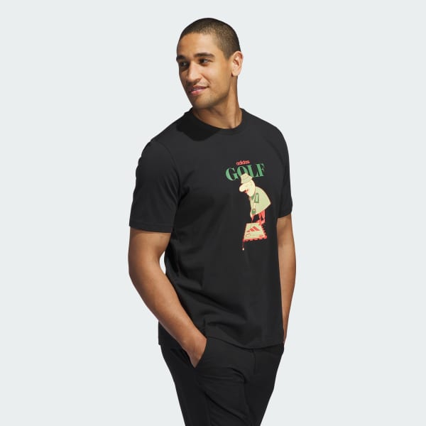 สีดำ เสื้อยืดพิมพ์ลาย Chip Greens