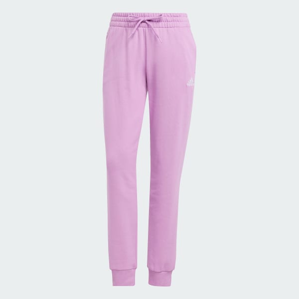 Paars Essentials Linear French Terry Cuffed Broek