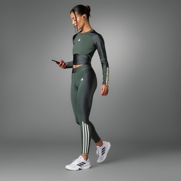 adidas Hyperglam Shine Full-Length Leggings - Grey, Women's Training