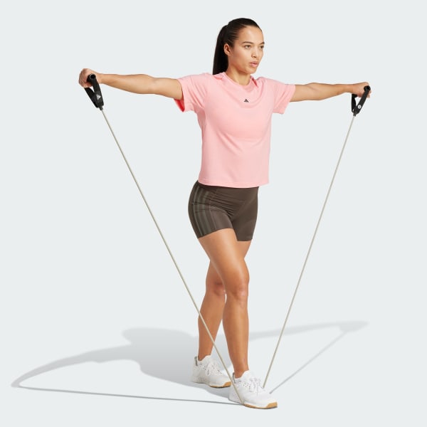 Pink PrimeLift Back-Cutout 3-Stripes Tee