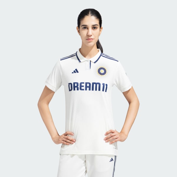 adidas India Cricket Test Match 2025 Jersey Women White adidas