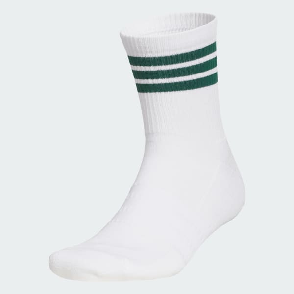 White 3-스트라이프 하프 크루 양말