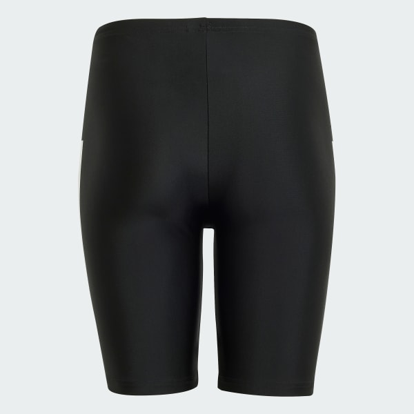 Black 3-Stripes Swim Jammers Kids