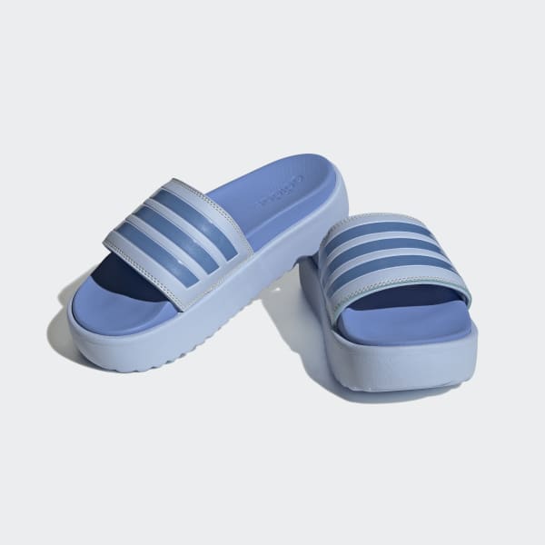 adidas Adilette Platform Slides - Blue | Women's Swim | adidas US