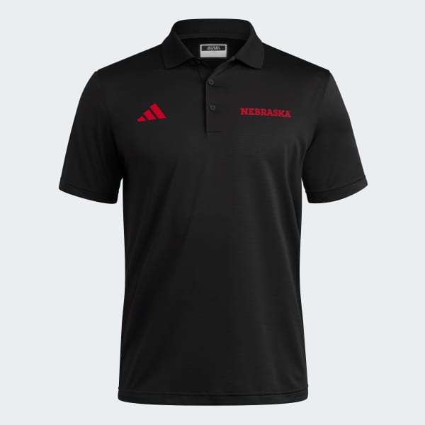 Black Nebraska Ultimate365 Ottoman Stripe Polo Shirt