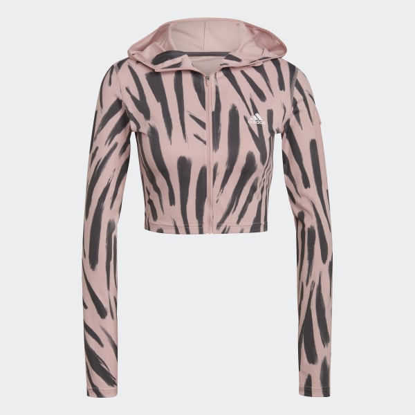 Rose T-shirt de running Run Icon Allover Print Long Sleeve