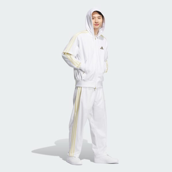 ホワイト Stadium Gold ルーズフィット フードトラックトップ