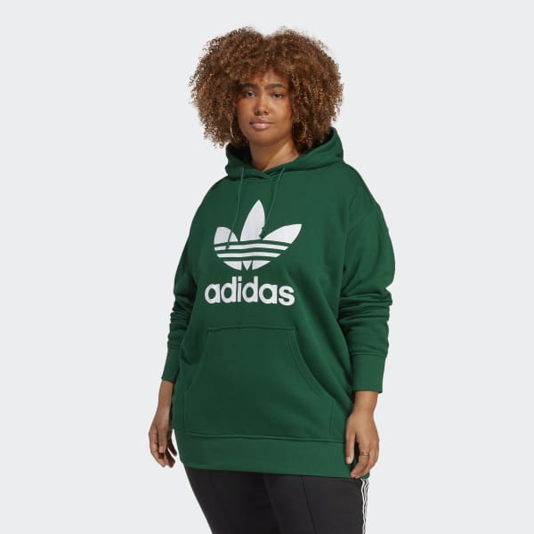 Kapel Volharding eerlijk adidas Trefoil Hoodie (Plus Size) - Green | Women's Lifestyle | adidas US