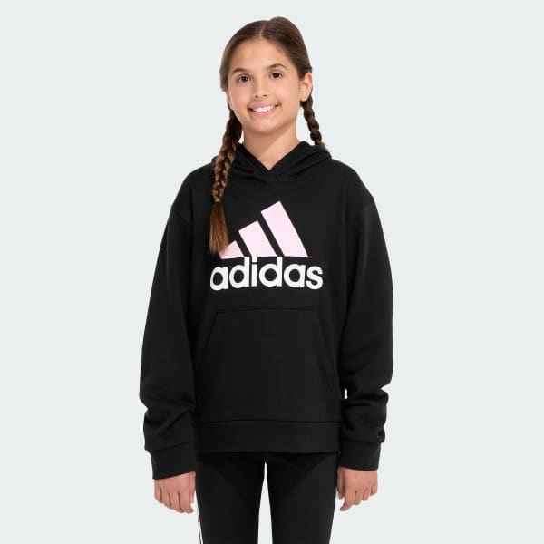 adidas Essentials Pullover Hoodie Kids (Extended Size) - Black | Kids ...