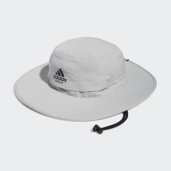 Grey Wide-Brim Golf Sun Hat