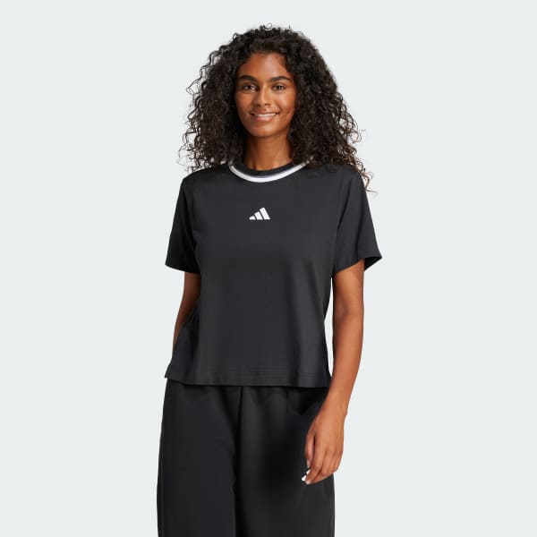 Black Essentials Color Pop Cotton Tee