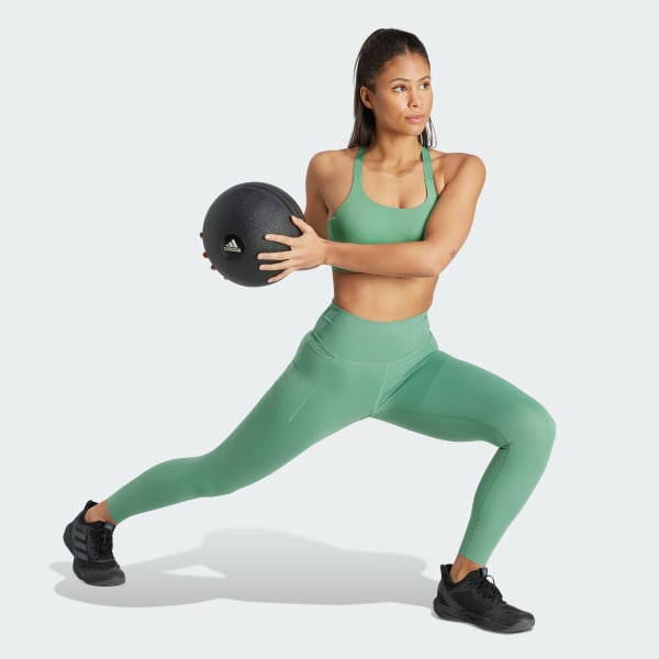 adidas Optime Luxe 7/8 Leggings - Green, Women's Training