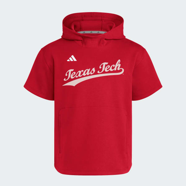 adidas Texas Tech Red Raiders Dugout Short Sleeve Hoodie - Red