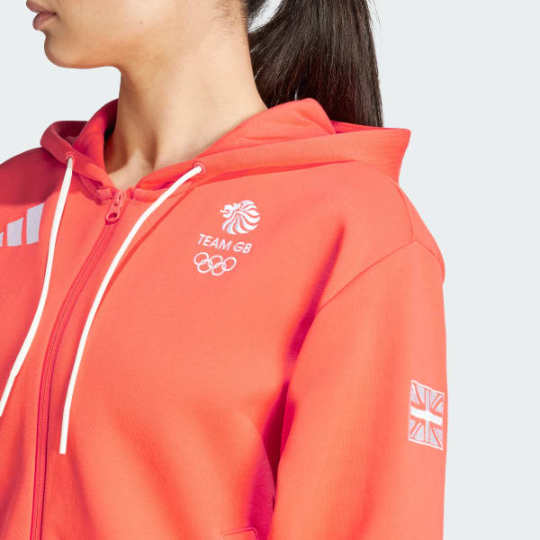 Bright orange adidas hoodie top