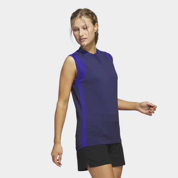 Blue Ultimate365 Tour Sleeveless Primeknit Polo Shirt