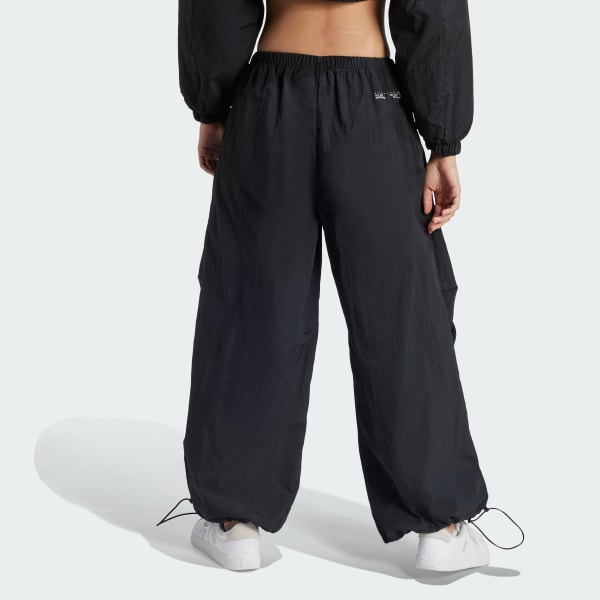 Black City Escape Woven Parachute Tracksuit Bottoms