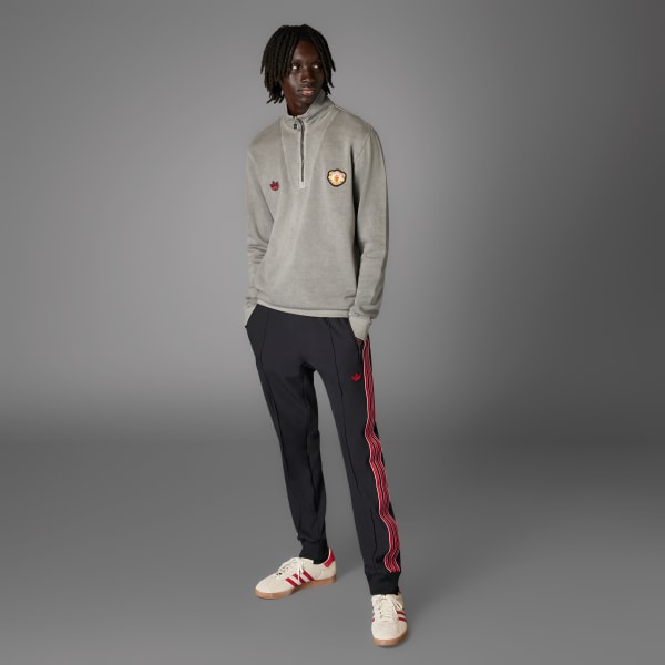 Negro Sudadera Manchester United Terrace Icons Half-Zip