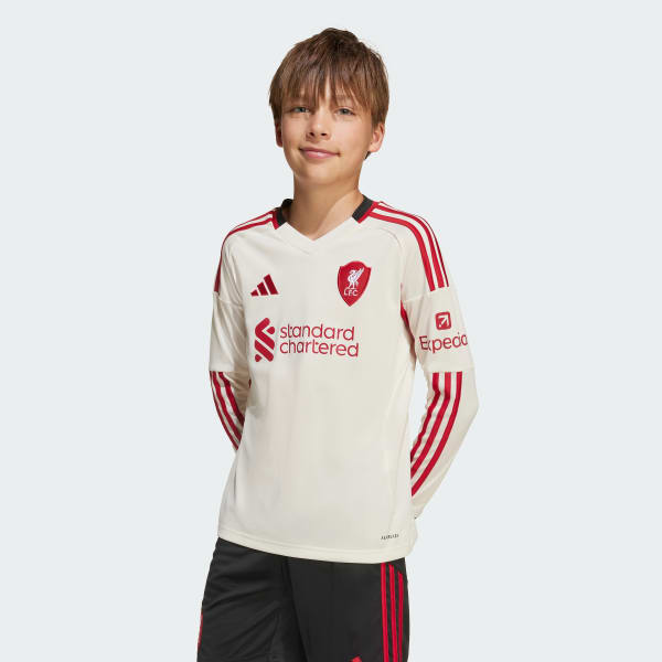 リバプール　Liverpool away long sleeve 25/26 adidas Liverpool FC 25/26 Long Sleeve Away Jersey - White | adidas UK