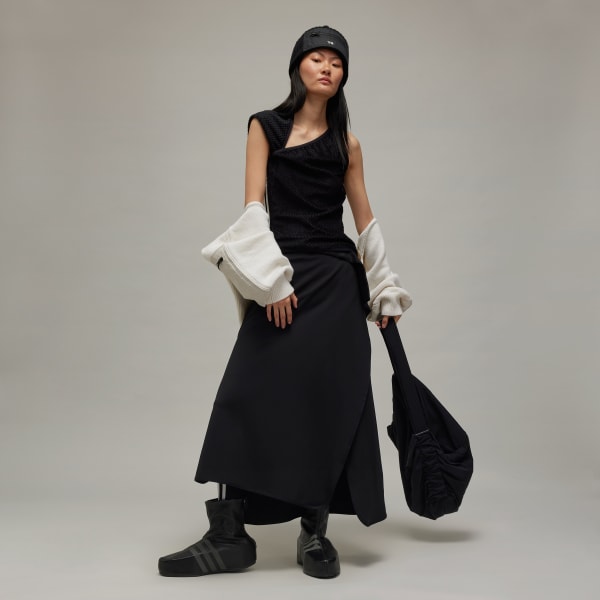 Black Y-3 Waffle Warp Knit Top