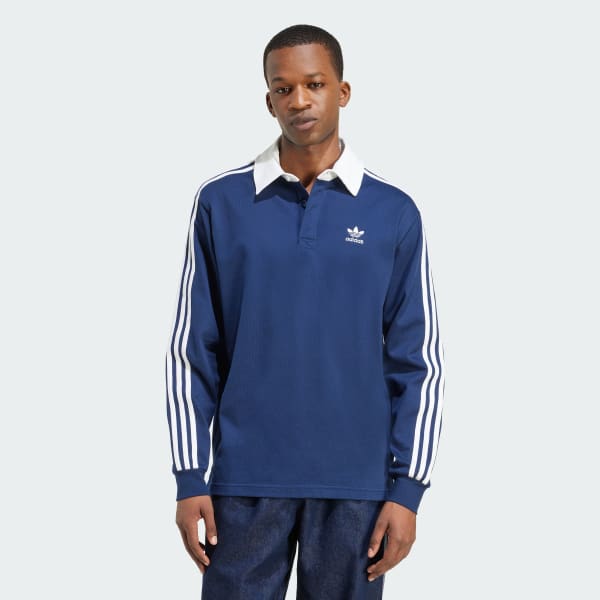 Azul Camisa Polo Rugby Adicolor