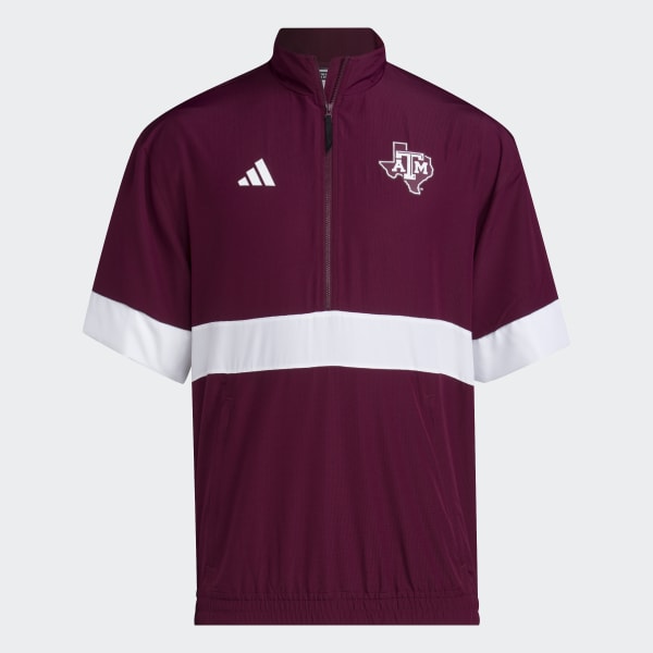 Adidas Texas A M Training Strategy 1 4 Zip Top Team Maroon Xs Mens