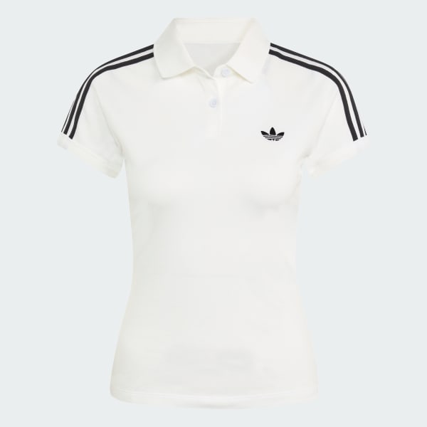 Weiss 3-Streifen Poloshirt