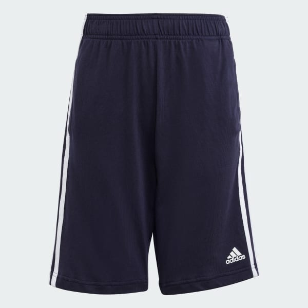 Azul Shorts Malha Essentials Três Listras