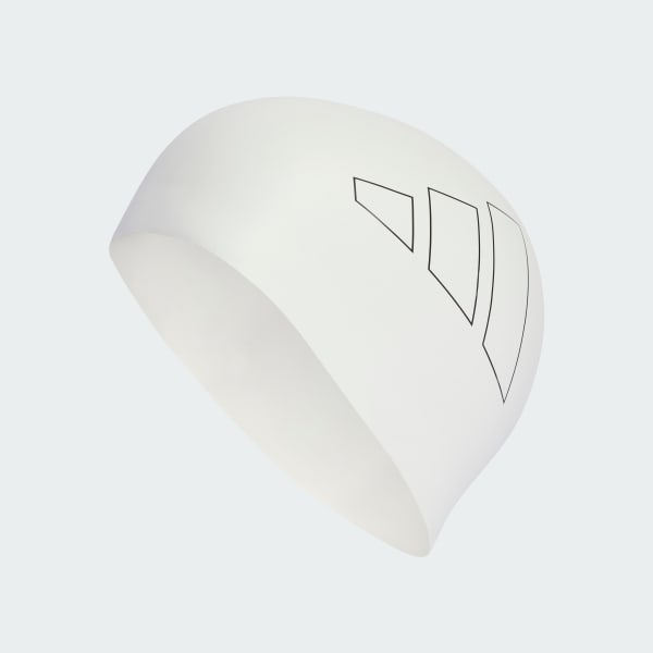 White adidas Logo Swim Cap