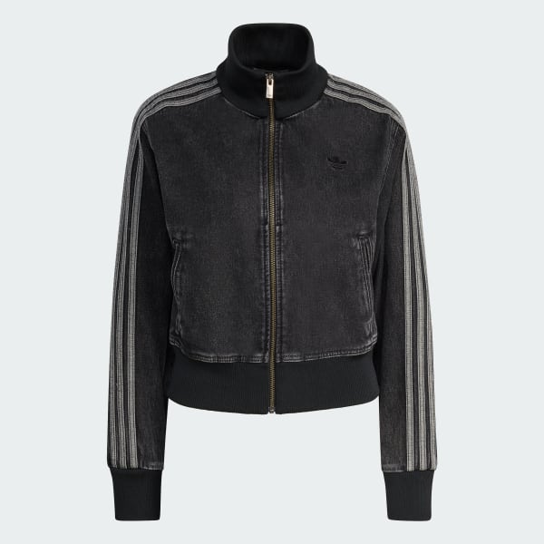 アディダス ファイヤーバード トラックトップ デニム - ブラック